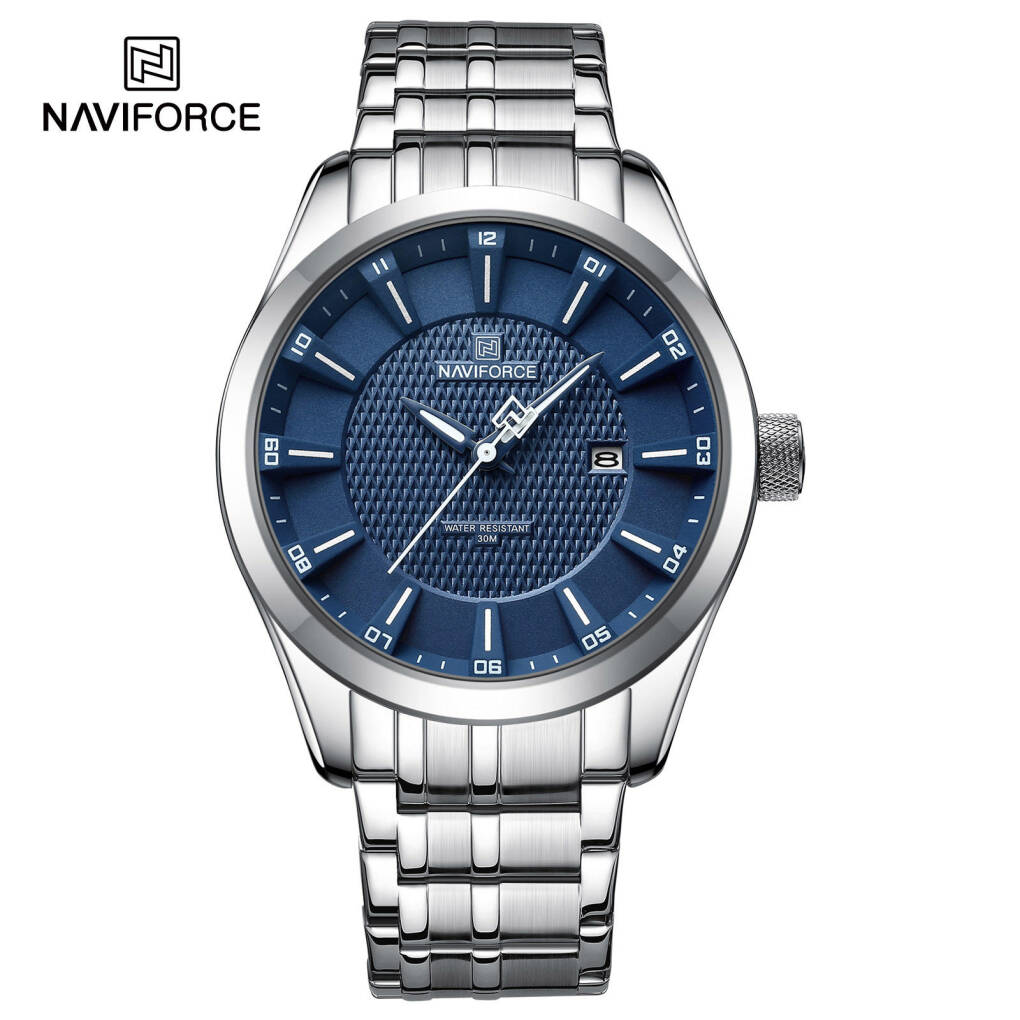 NAVIFORCE 8032 CH Men Watch - Silver Blue