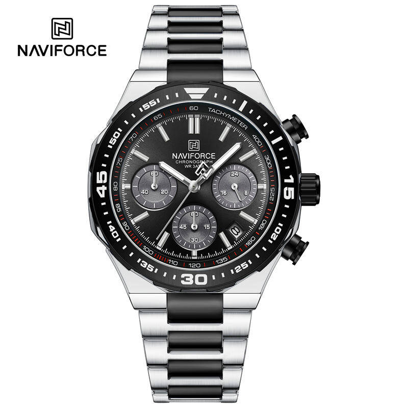 NAVIFORCE 8049 CH For Men Watch - Silver Black