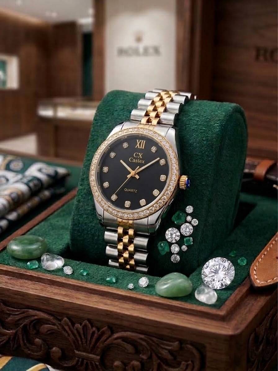 Caslex 324 For Men - Silver Gold Black