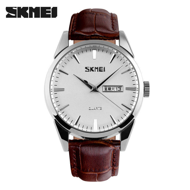 SKMEI 9073 L For Men Watch - Brown White