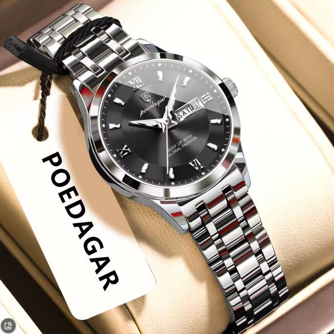 Poedagar 503 Women Watch - Silver Black