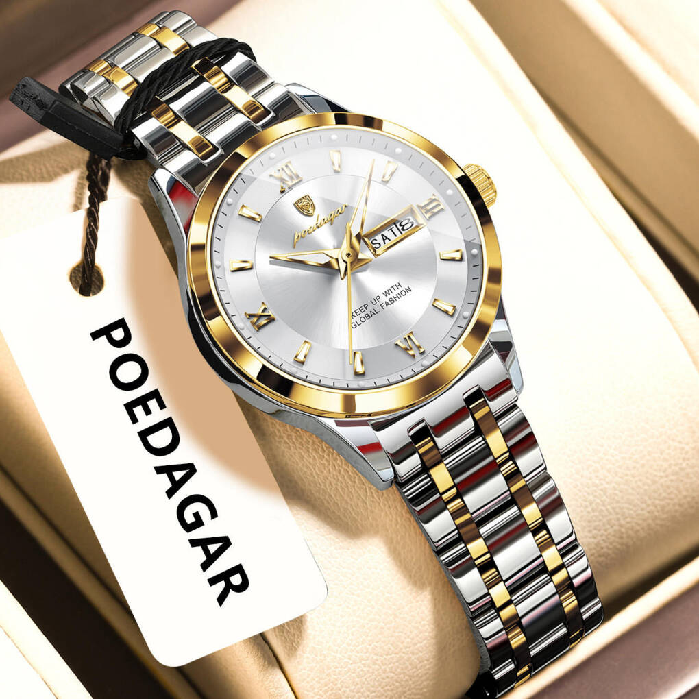 Poedagar 503 Women Watch - Silver Gold White