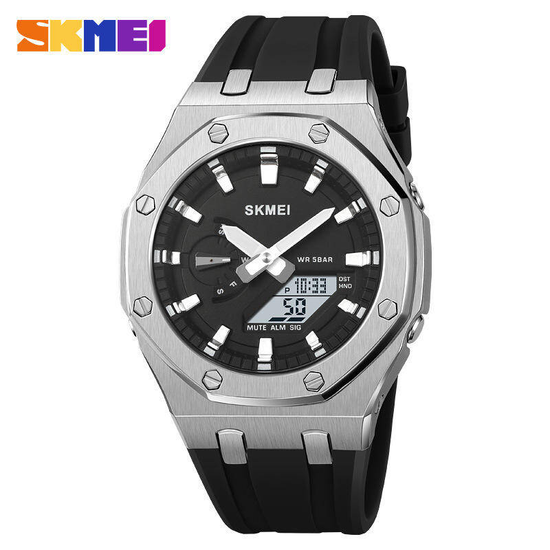 SKMEI 2243 Men's Sport Watch - Silver Black