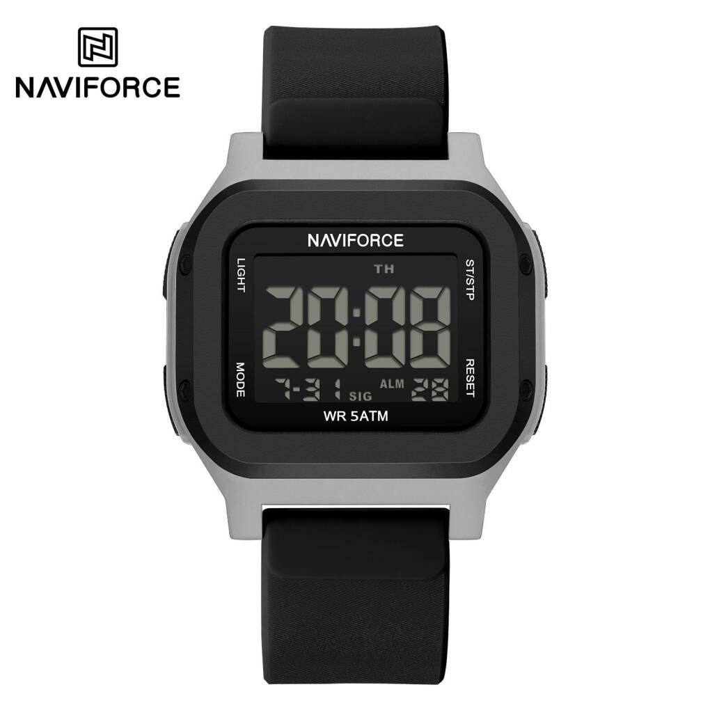 NAVIFORCE 7137 Men Digital Watch - Silver Black