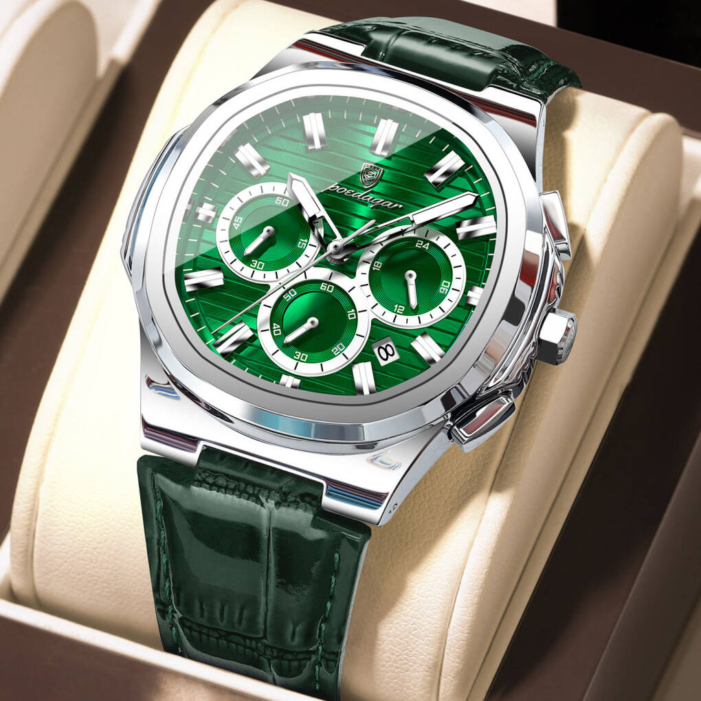 Poedagar 834 L For Men Watch - Silver Green