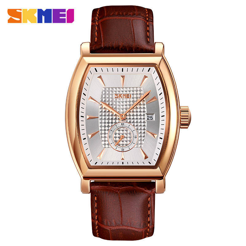 Skmei 9306 Men Watch - Brown Rose White