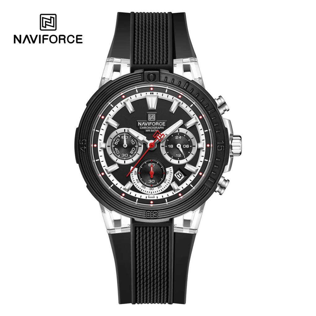 Naviforce 6115 Men Watch - Silver Black
