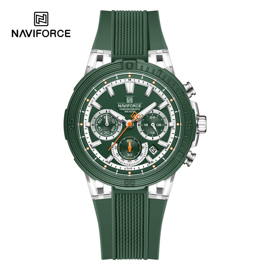 Naviforce 6115 Men Watch - Silver Green