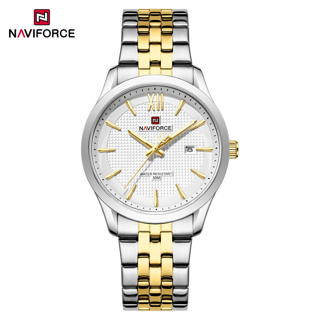 NAVIFORCE 9255 CH For Men - Silver Gold White
