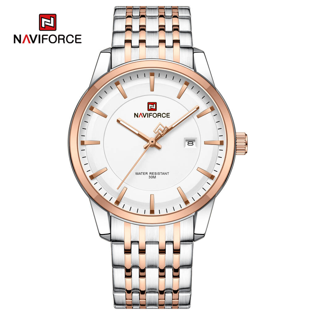 NAVIFORCE 9228 CH For Men - Silver Rose White