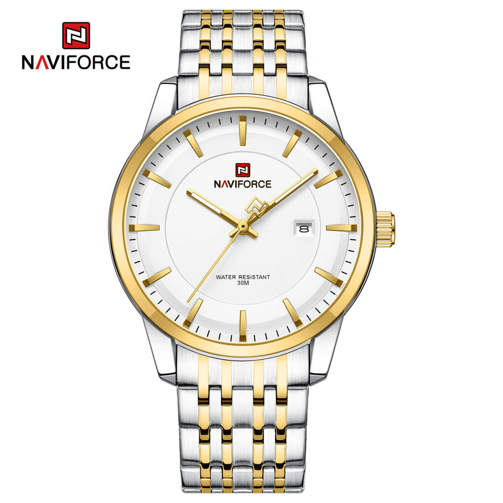 NAVIFORCE 9228 CH For Men - Silver Gold White