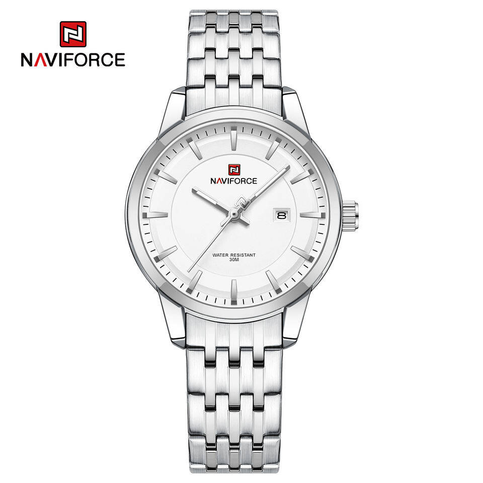 NAVIFORCE 9228 CH For Women Watch - Silver White