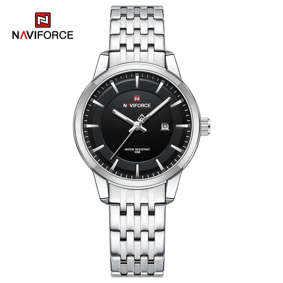 NAVIFORCE 9228 CH For Women Watch - Silver Black
