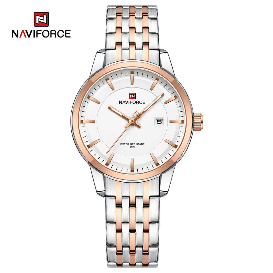 NAVIFORCE 9228 CH For Women Watch - Silver Rose White