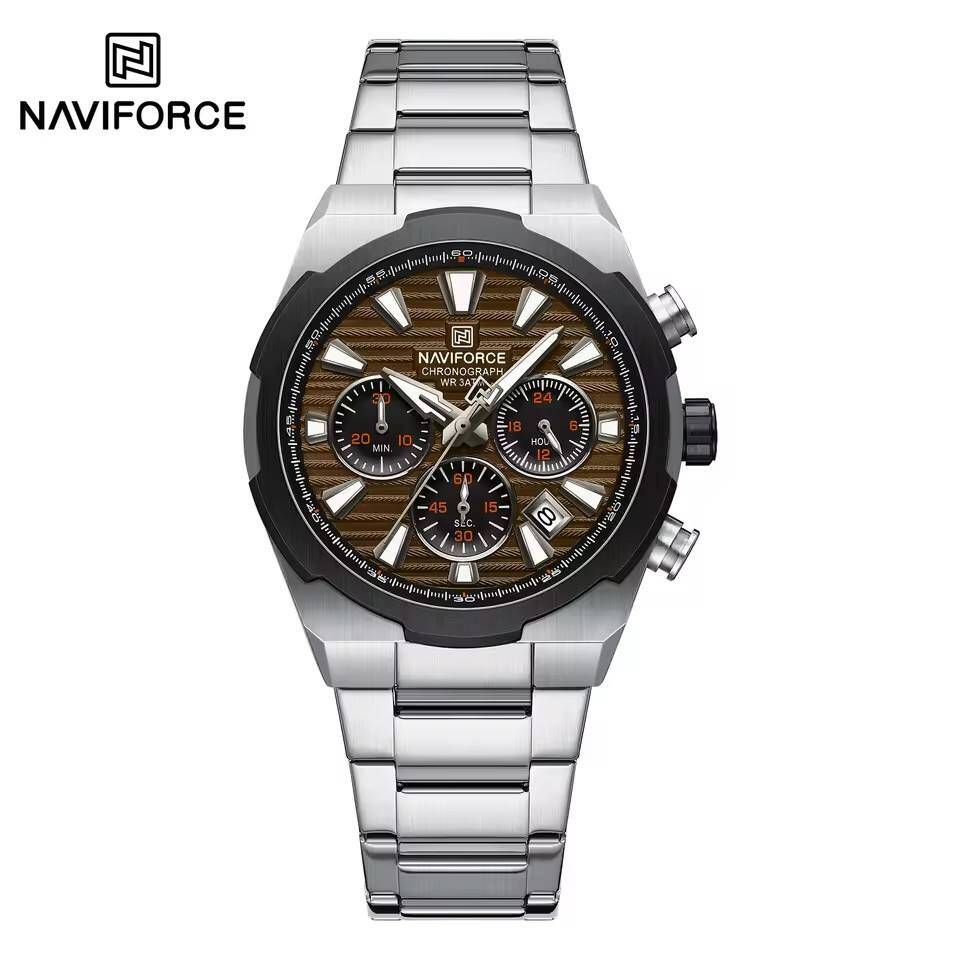 NAVIFORCE 8081 CH For Men - Silver Brown