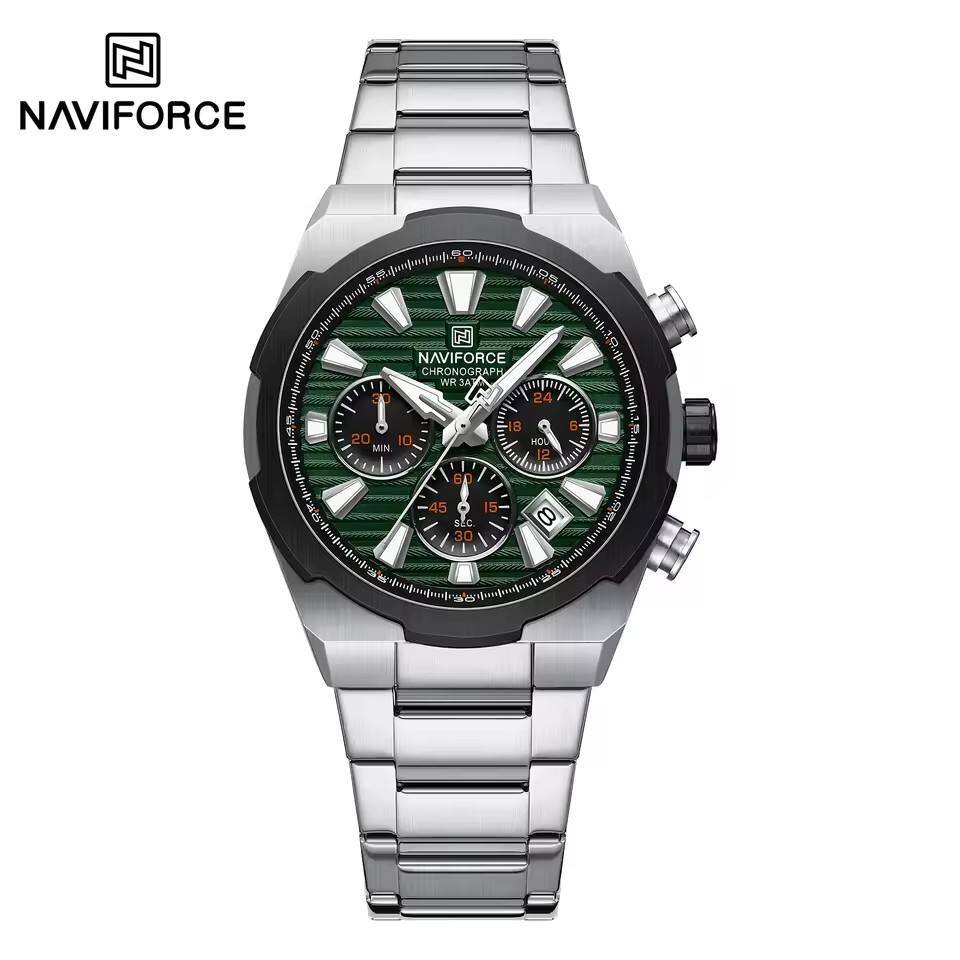 NAVIFORCE 8081 CH For Men - Silver Green
