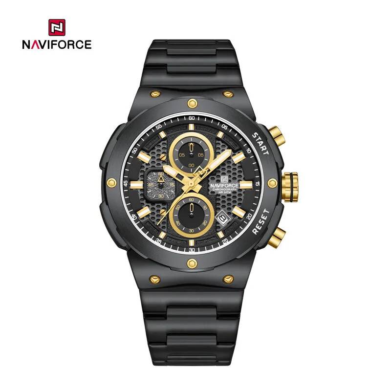 Naviforce 8072 CH For Men - Black Gold