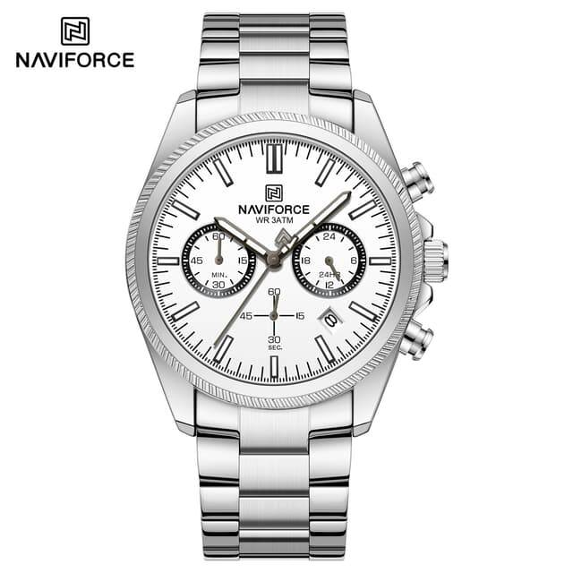 Naviforce 8082 CH For Men - Silver White