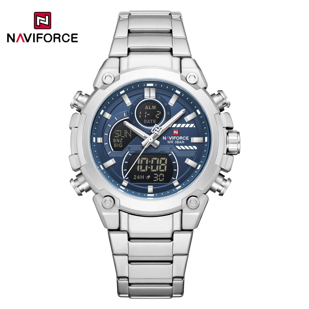 NAVIFORCE 9278 CH For Men - Silver Blue